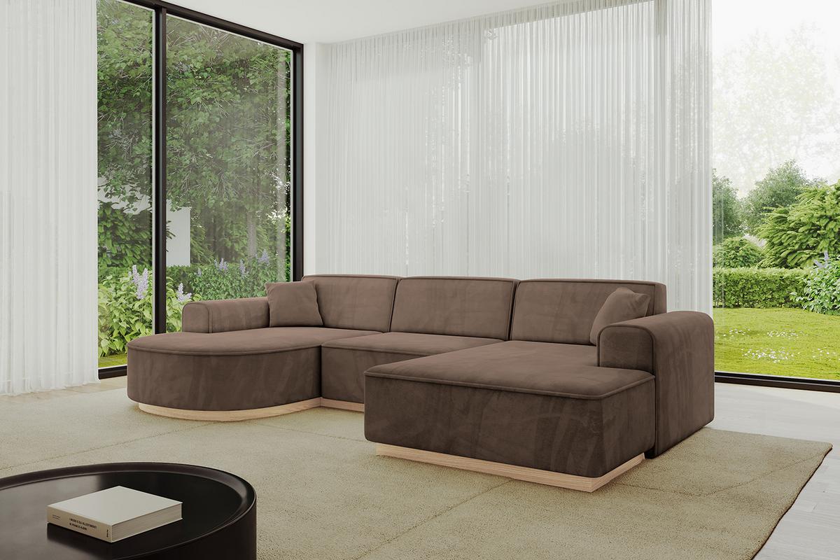 WOHNLANDSCHAFT ARRIO-U1 303x171x83 cm Braun - Braun, Holzwerkstoff/Textil (303/83/171cm) - ALTDECOR