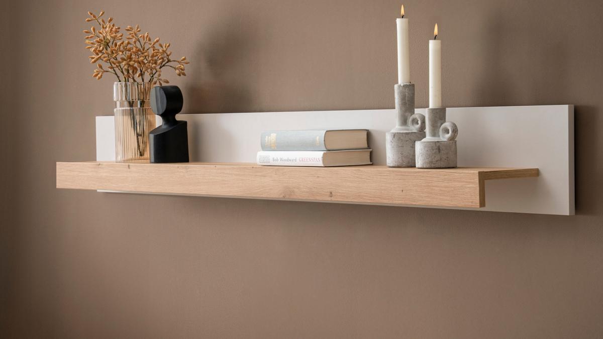 WANDBOARD Kaschmir, Artian Eiche, Wandregal 159 cm - Kaschmir/Eiche Artisan, Holzwerkstoff/Metall (159/20/18cm) - Furn.Design