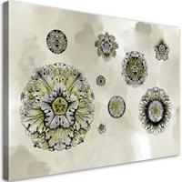 WANDBILD florale geometrische formen - Pink, Textil (60/40cm) - Feeby