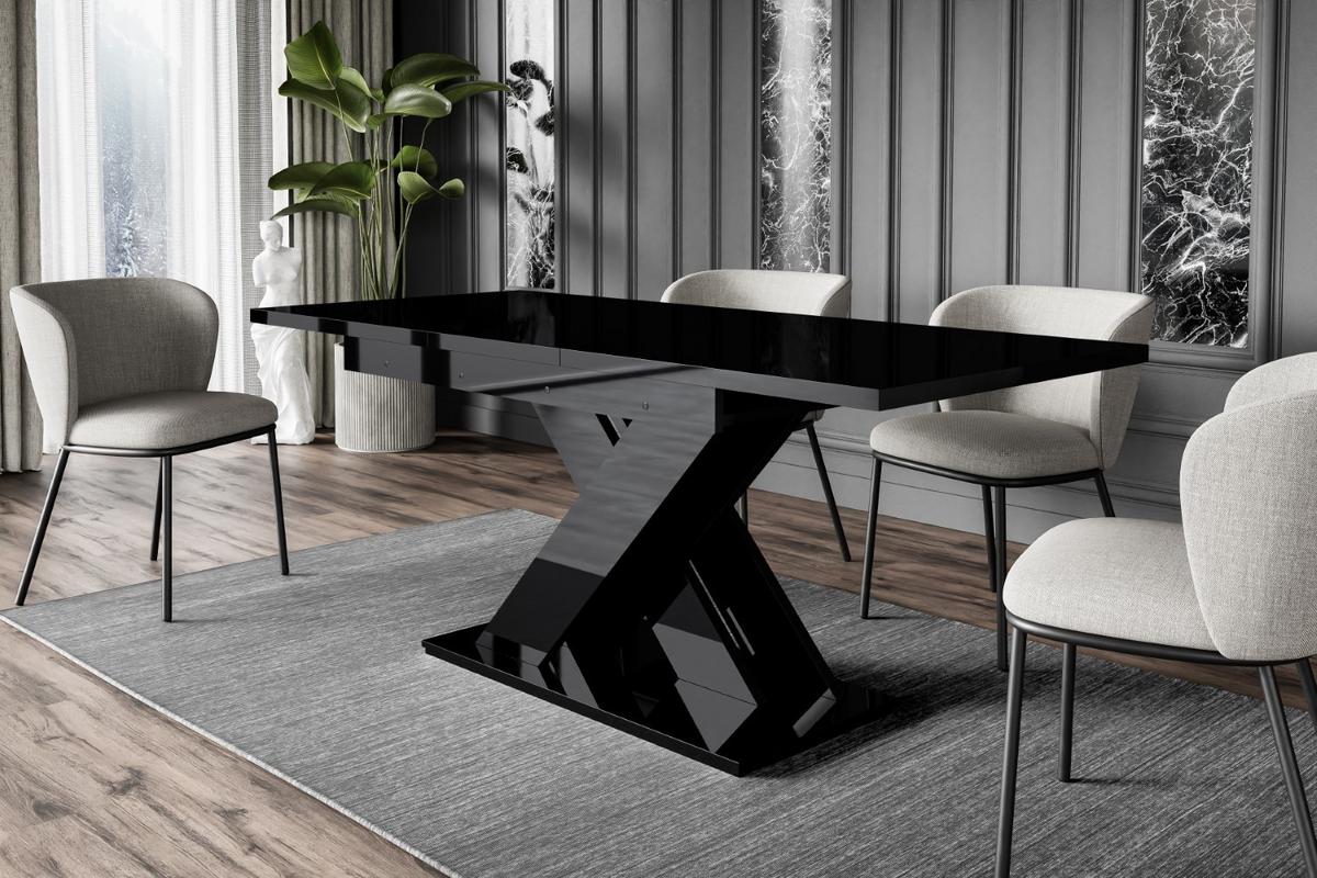 ESSTISCH ausziehbar 140 -180x80x75 cm - Schwarz Hochglanz - RONX - Schwarz Hochglanz, Holzwerkstoff (140/80/75cm) - ALTDECOR