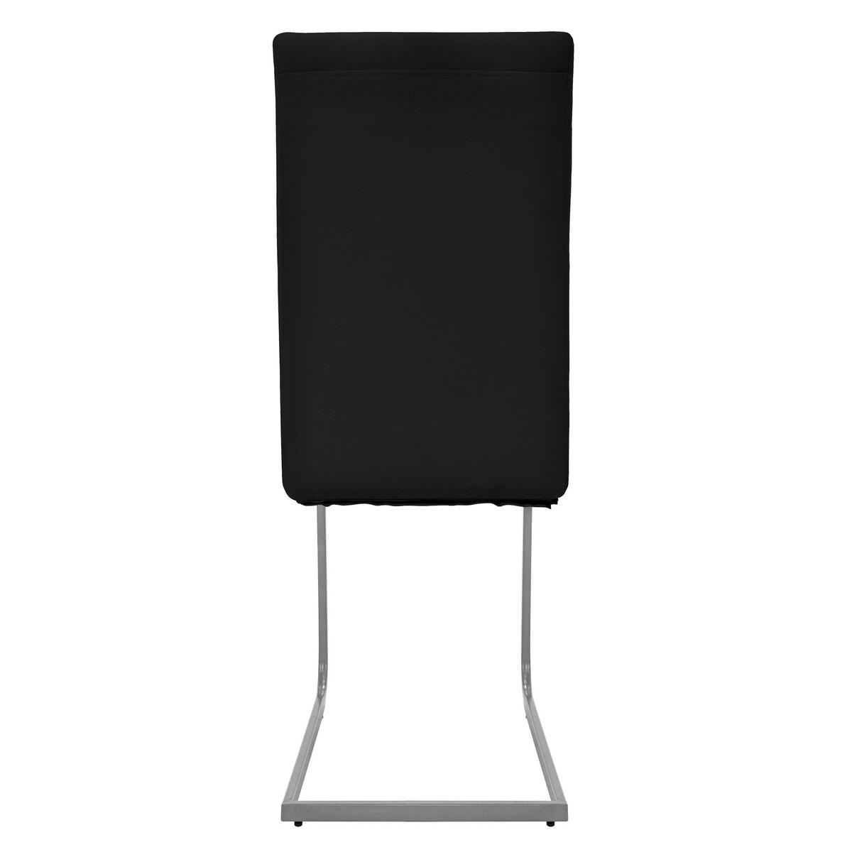 SCHWINGSTUHL 4er Set Schwarz Kunstleder - Silberfarben/Schwarz, Metall (40/102/57cm) - ML-DESIGN