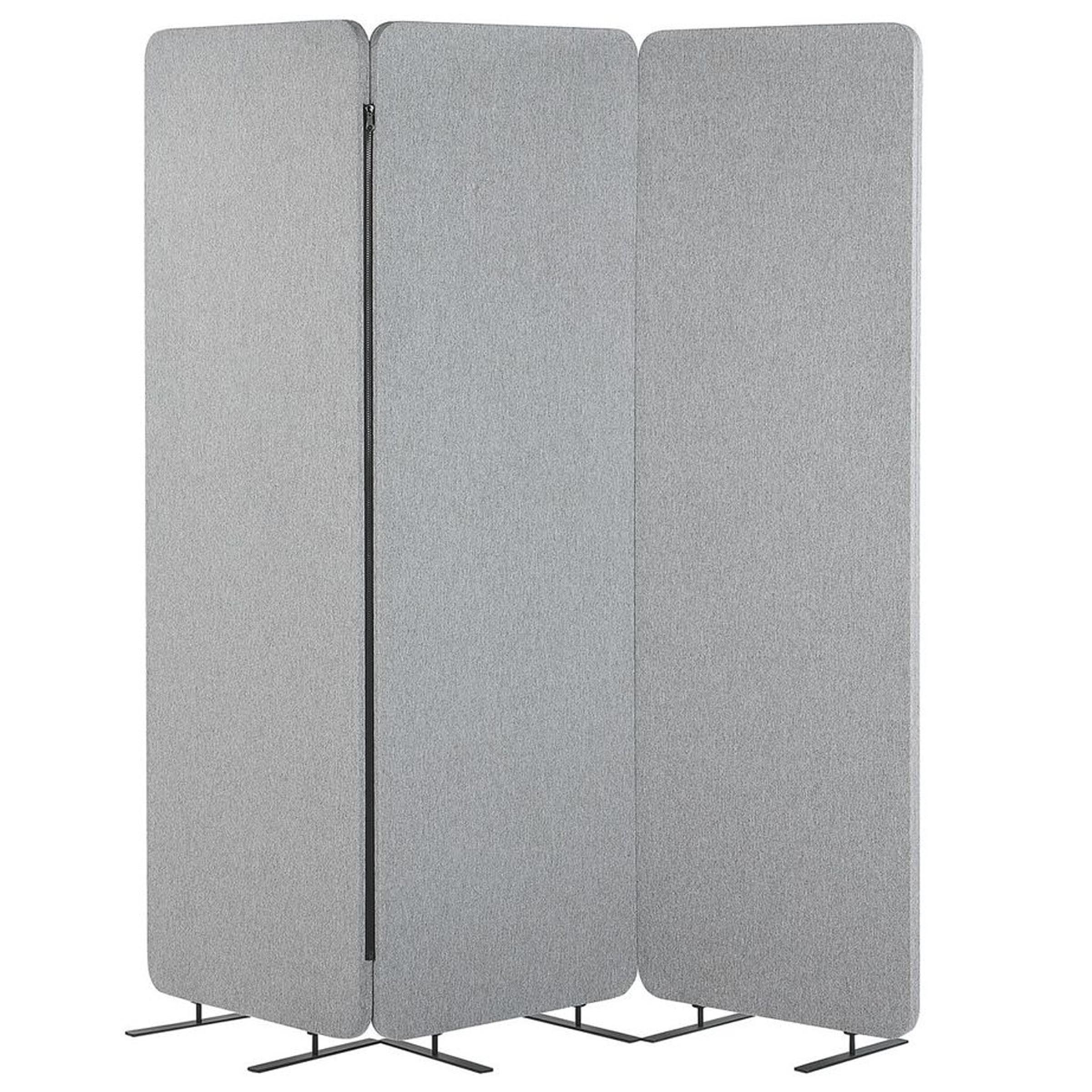 BÜRO-RAUMTEILER 184/184 cm Hellgrau Standi - Hellgrau/Grau, Textil (184/184/30cm) - Beliani