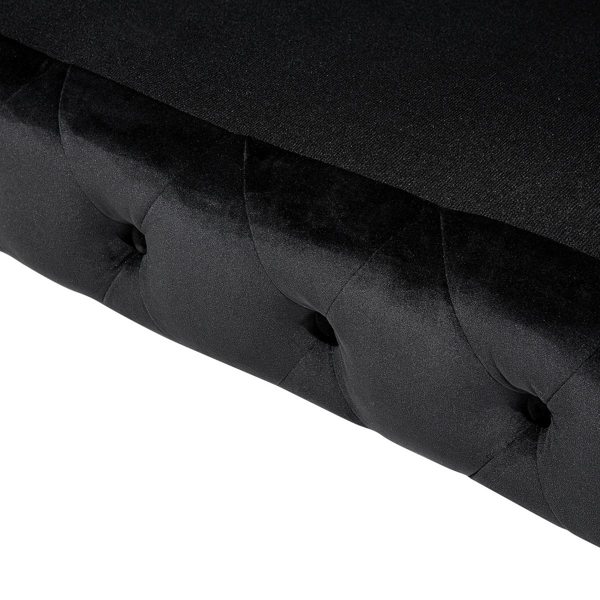 3-SITZER-SOFA Samtstoff Schwarz Sotra - Schwarz, Textil (224/70/85cm) - Beliani