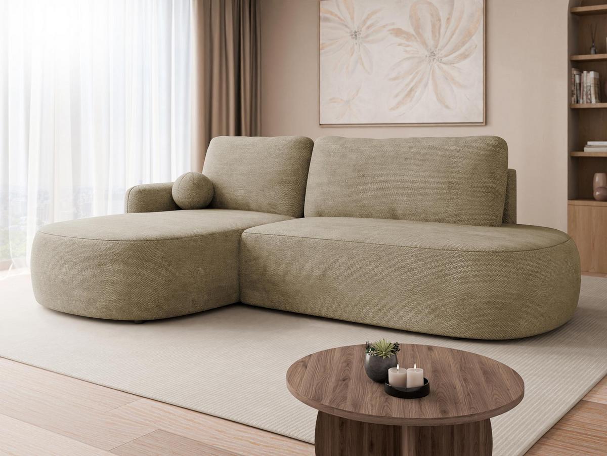 ECKSOFA Loridu O, Seite: Links - Taupe/Schwarz, Holz/Kunststoff (274/174cm) - MIRJAN24