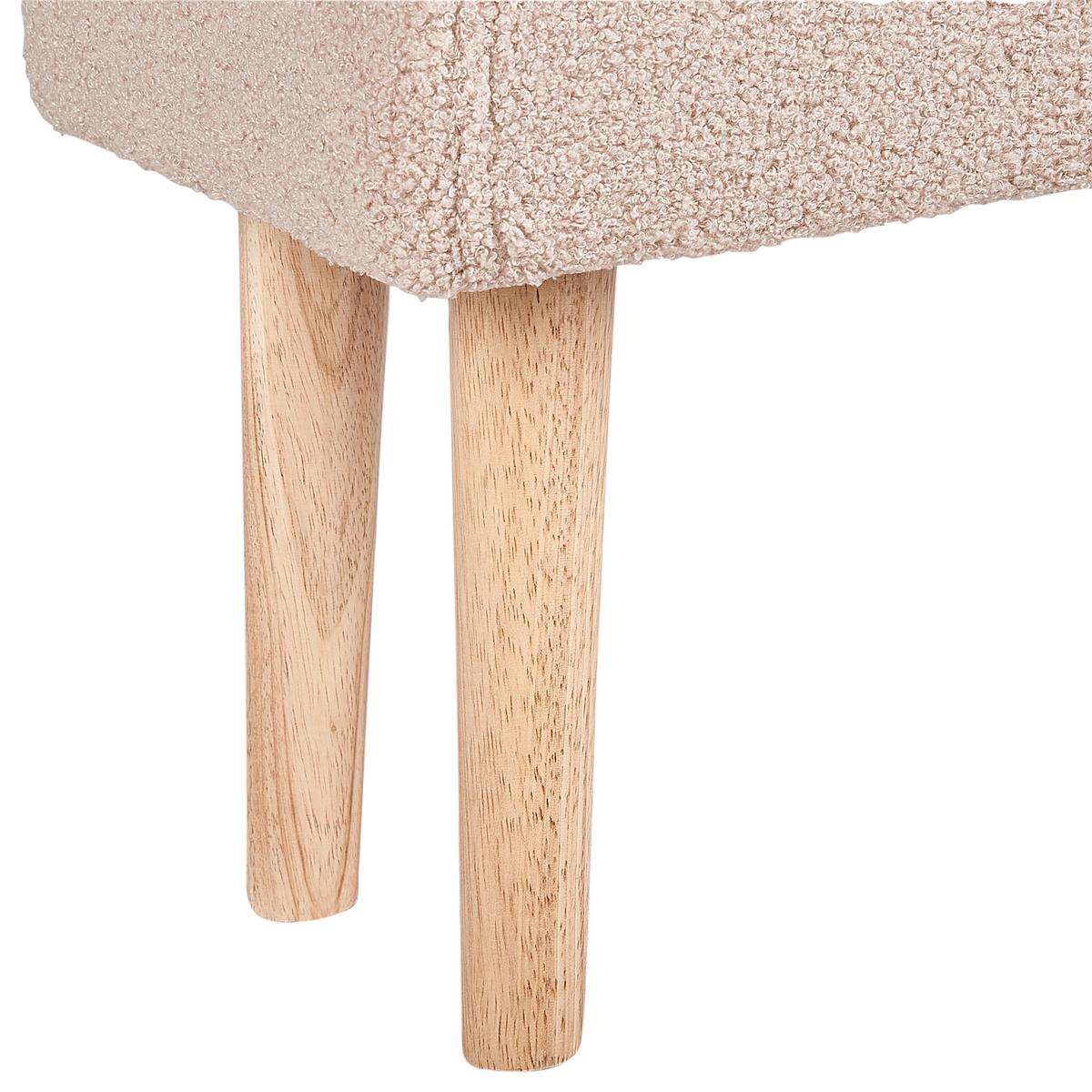 HOCKER Takoma 30/50/35 cm - Beige, Textil (50/35/30cm) - Beliani