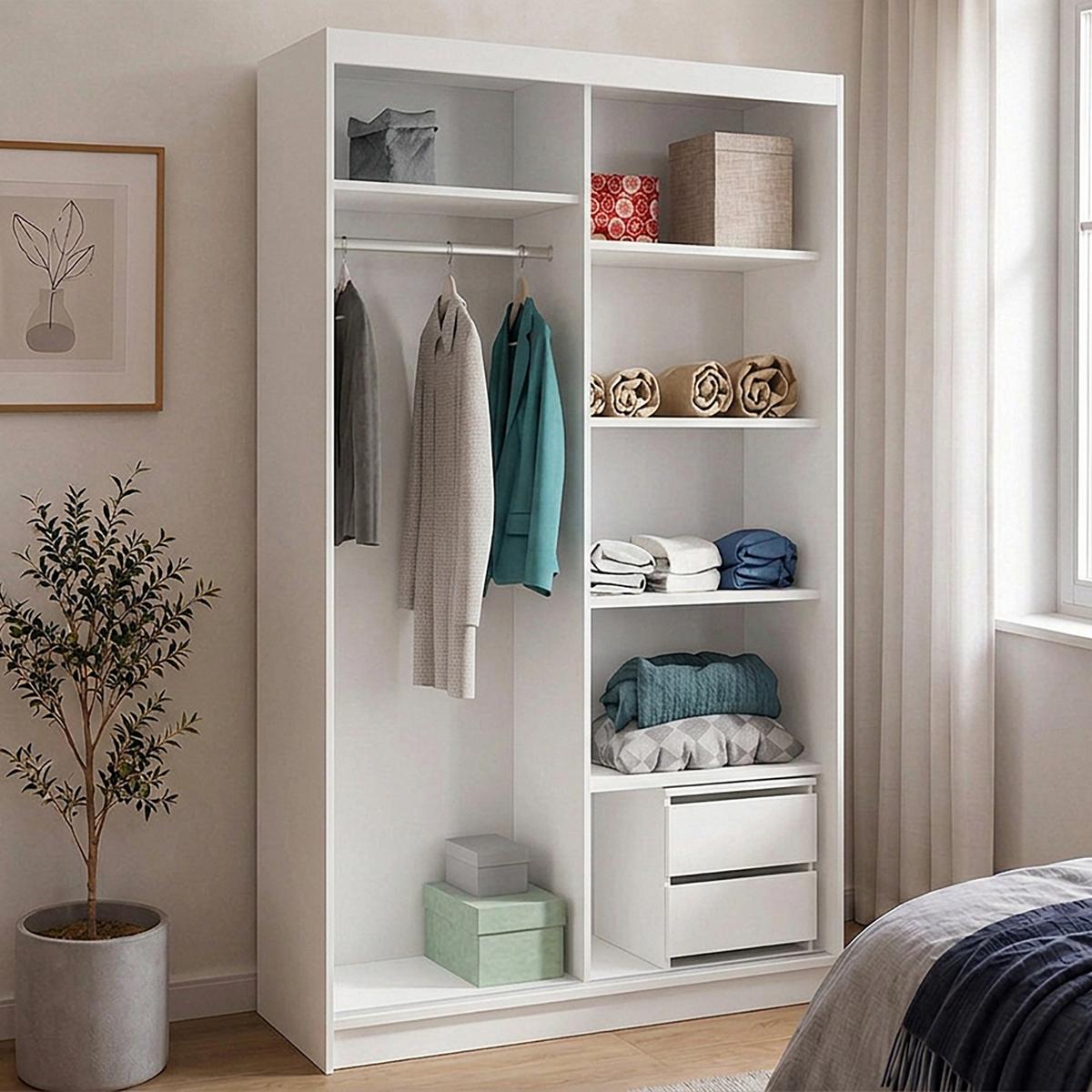 SCHWEBETÜRENSCHRANK Donatello mit 2 Türen und Schubkasteneinsatz, 100 cm, Kaschmir+eiche Artisan - Kaschmir/Eiche Artisan, Holzwerkstoff (100/205/60cm) - Beautysofa