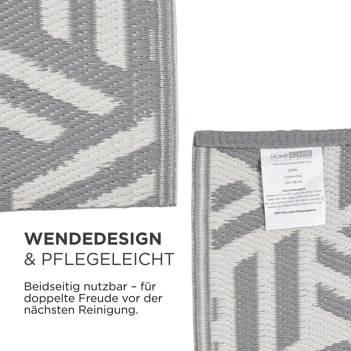 OUTDOORTEPPICH Luna, geometrisch gemustert 240/300 cm - Grau, Kunststoff (240/300cm) - Homescapes