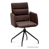 ARMLEHNSTUHL drehbar (4er-Set) Donica 52x92x60 Schwarz/Braun - Schwarz/Braun, Kunststoff (60/92/52cm) - 58aufmkessel