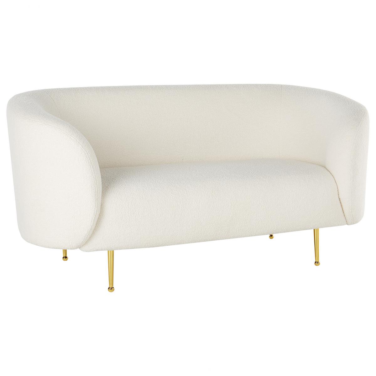 2-SITZER-SOFA Polyester Weiß Loen - Weiß, Textil (155/79/70cm) - Beliani