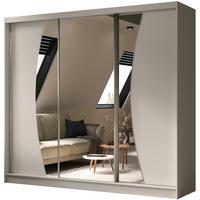 SCHWEBETÜRENSCHRANK Vox 240/216/61 kaschmir mit Spiegel und Schubladeneinsätze - Kaschmir, Holzwerkstoff (240/216/61cm) - Beautysofa