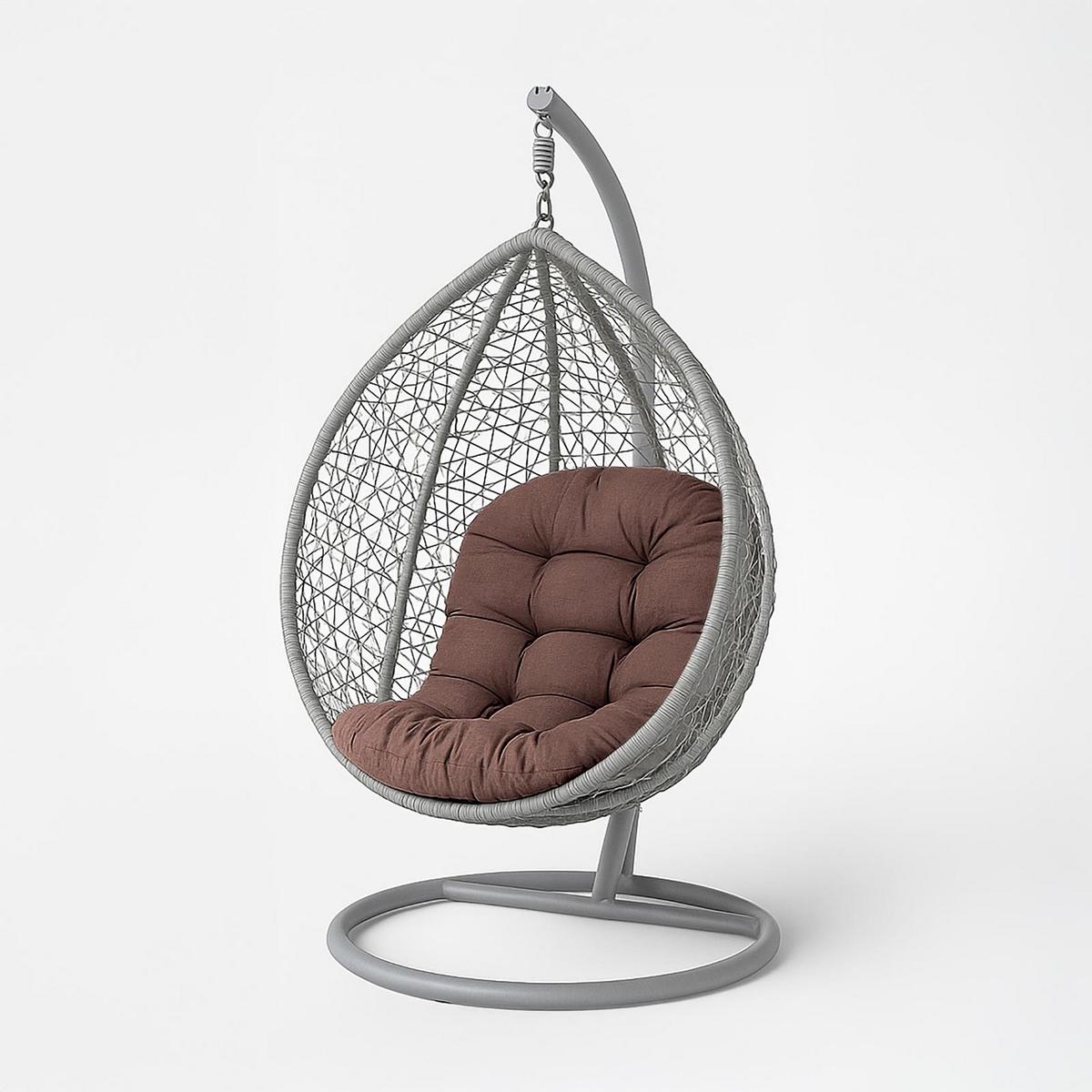HÄNGESESSEL-KISSEN braun – halbrund, 80/120 cm - Braun, Textil (80/12/120cm) - Homescapes