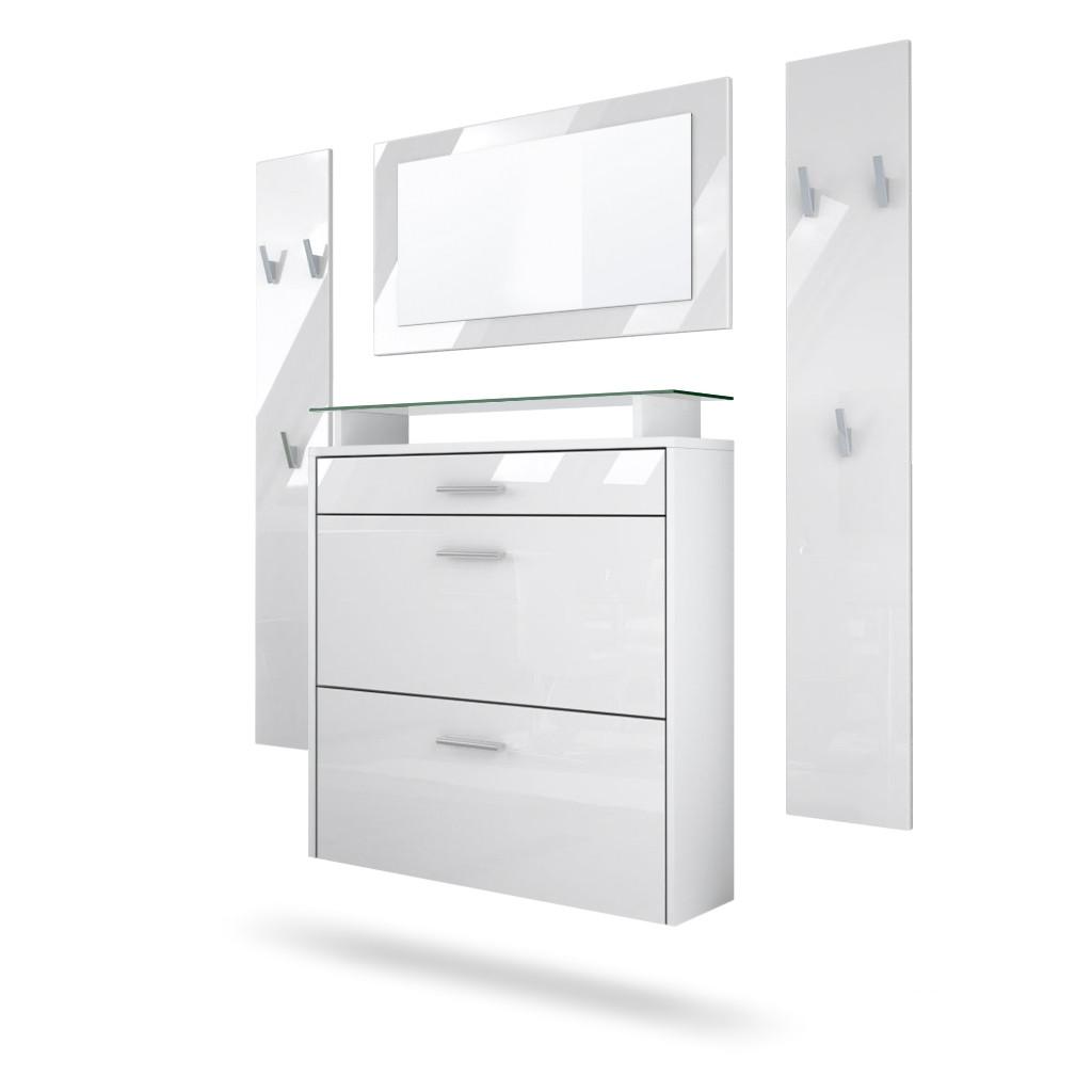 GARDEROBE Malea Front in Weiß Hochglanz - Weiß Hochglanz, Holzwerkstoff (180/180/23cm) - Vladon
