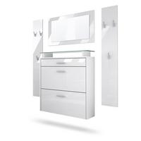 GARDEROBE Malea Front in Weiß Hochglanz - Weiß Hochglanz, Holzwerkstoff (180/180/23cm) - Vladon