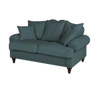 SOFA blaugrün Landhaus, Couch 2-Sitzer 170 cm - Dunkelgrün, Holz/Textil (170/95/100cm) - Furn.Design