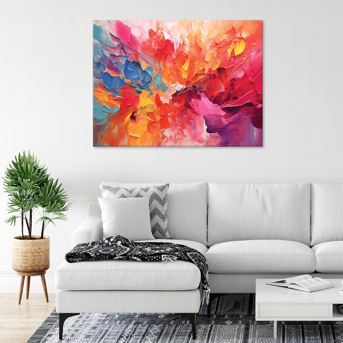 LEINWANDBILD Abstrakt Bunt Kunst 100x70 - Multicolor, Holzwerkstoff (100/70cm) - Wallarena
