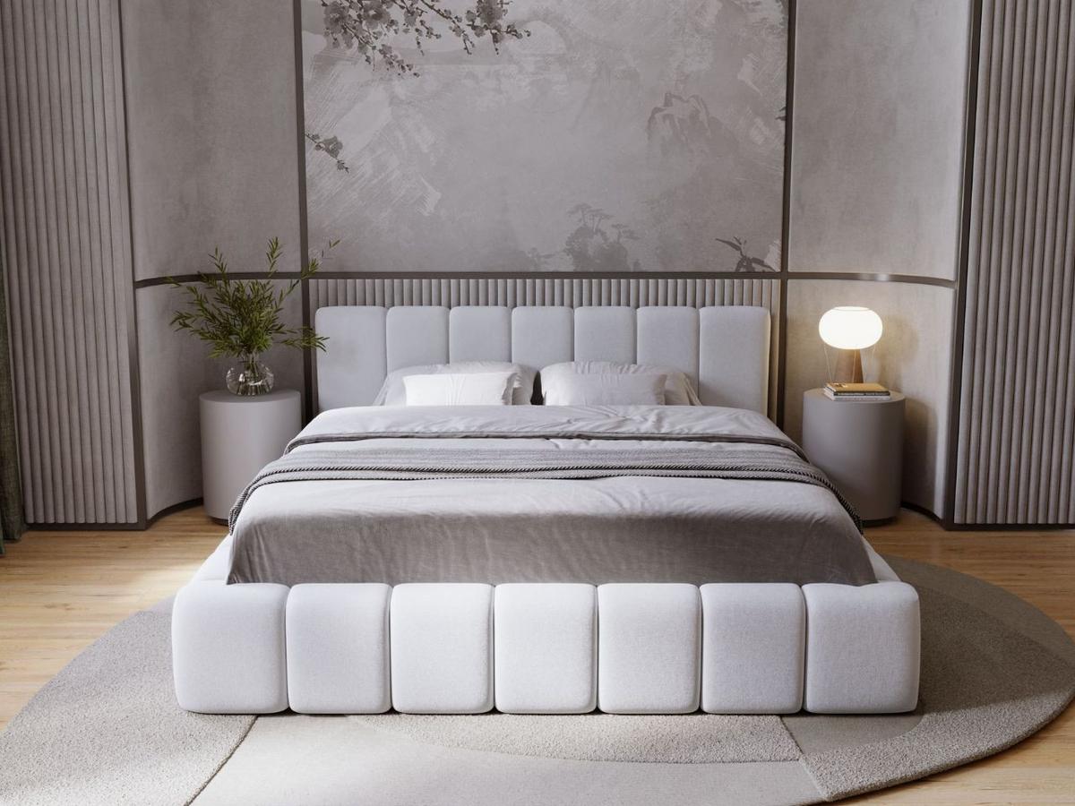 POLSTERBETT Orio 160x200 Hellgrau - Hellgrau, Textil (160/200cm) - Graingold
