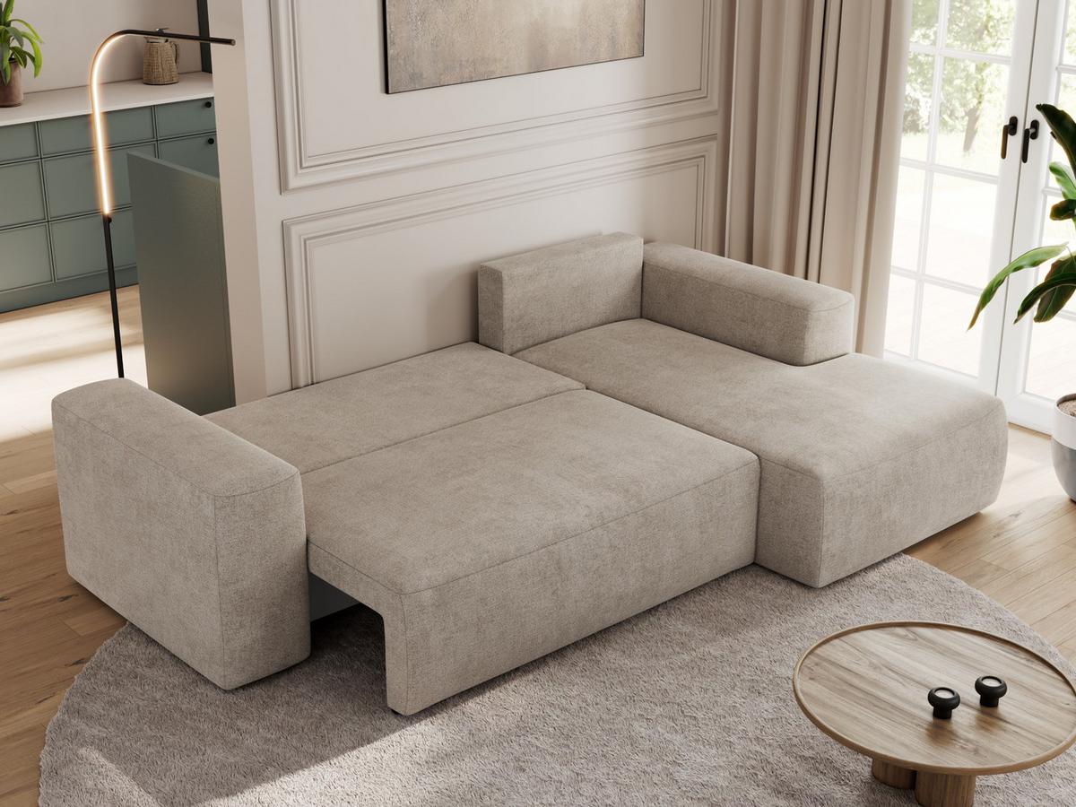 ECKSOFA TRENTINO L Beige Stukture - Rechts - Beige/Schwarz, Kunststoff/Textil (164/266cm) - MKS