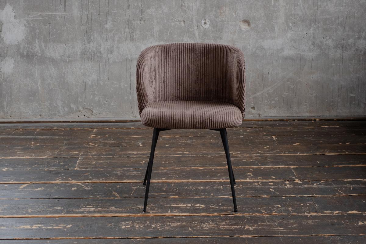 ESSZIMMERSTUHL LENA Braun Cord (1er-Set) - Braun, Textil (54/78/53cm) - KAWOLA