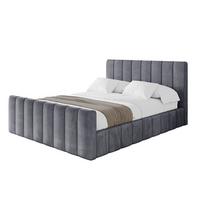 POLSTERBETT mit Bettkasten, Fußteil und Lattenrost, Boxbett ohne Matratze - FINO-Z 180x200 Dunkelgrau - Dunkelgrau, Holzwerkstoff/Textil (180/200cm) - ALTDECOR
