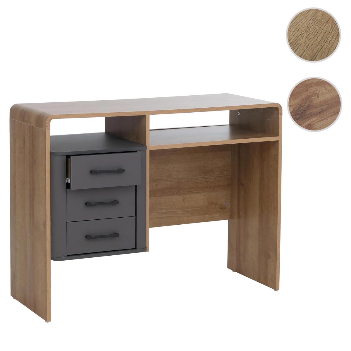 SCHREIBTISCH Dunkelgrau, Braun - Dunkelgrau/Braun, Holz (40/100/75cm) - MCW