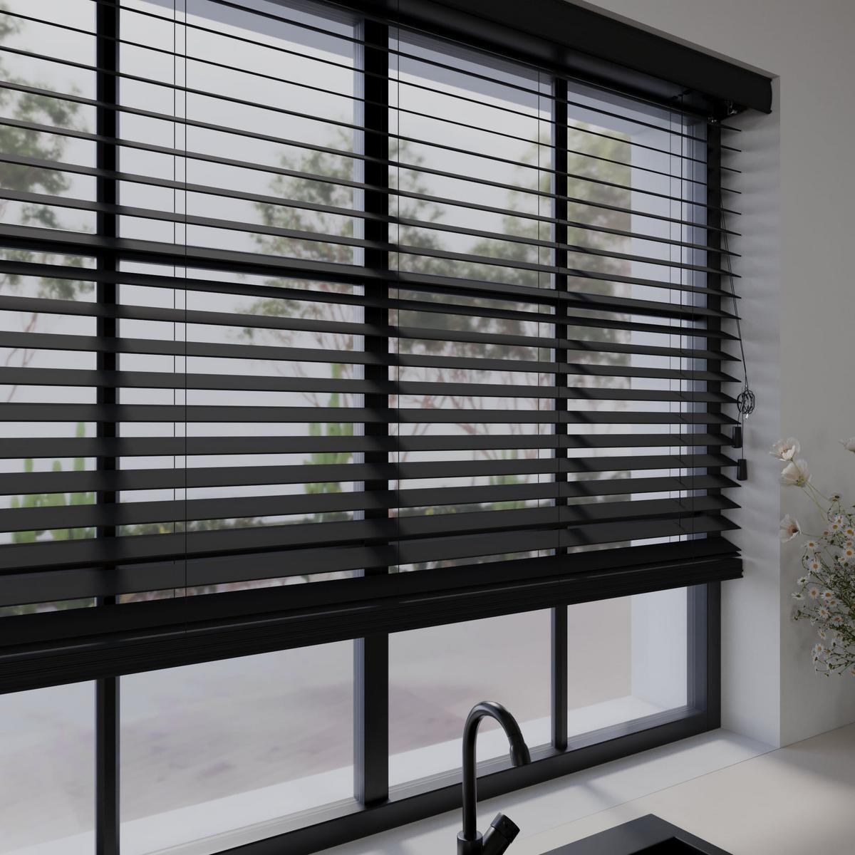 HOLZJALOUSIEN Cocoon Schwarz - Schwarz, Holz (70/240cm) - Cocoon Home Concepts