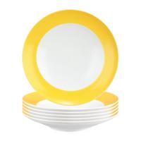 SUPPENTELLER Liberty Pure Colors Yellow Glow ø 23,5 cm 6er Set - Gelb, Keramik (23.6cm) - Seltmann Weiden