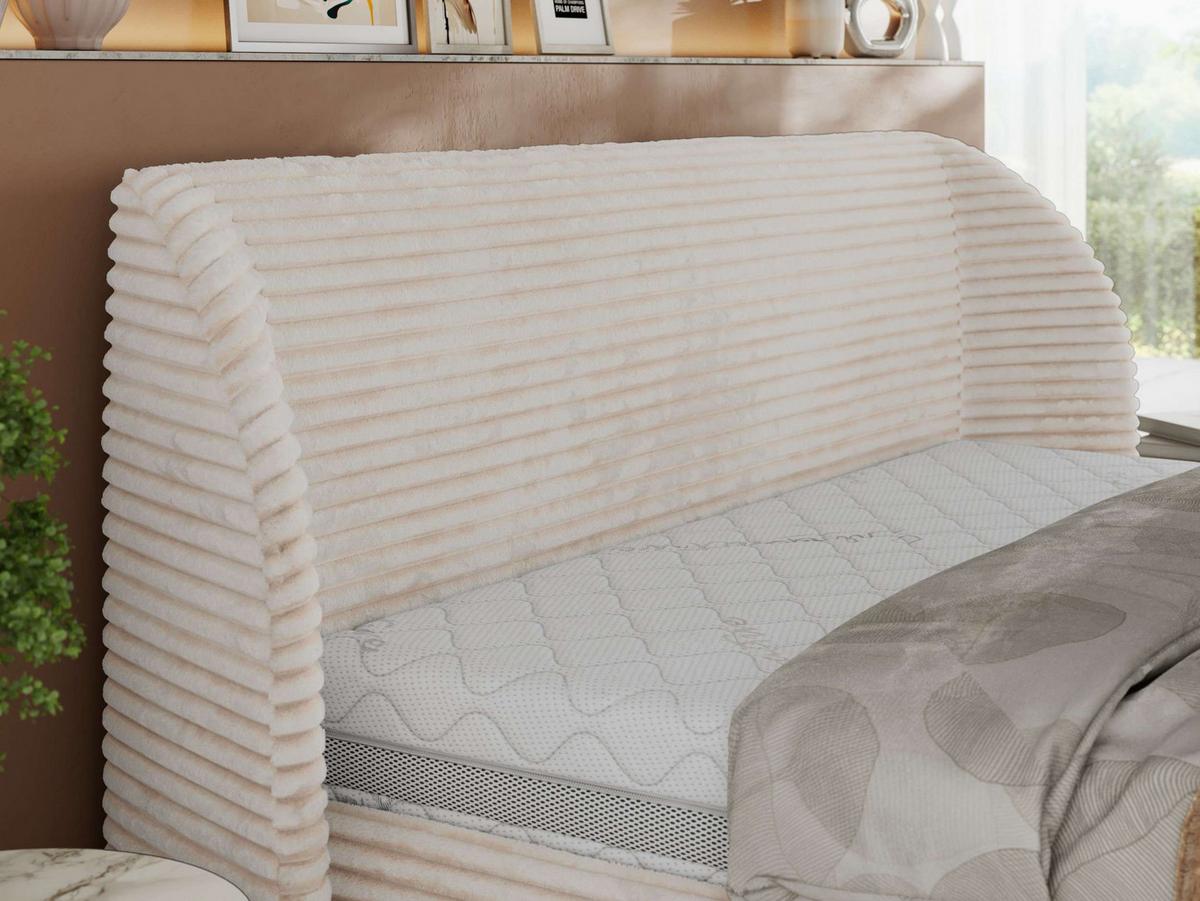 POLSTERBETT CAELA CLASSIC 140/200 - Beige Cord - Multipocket-Matratze - Beige, Textil (140/200cm) - MKS