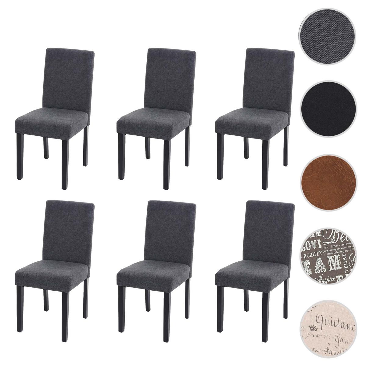ESSZIMMERSTUHL Anthrazit 6er-Set - Anthrazit, Textil (43/90/48cm) - MCW