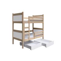 ETAGENBETT MIA mit Bettkasten 80x180 cm Kieferfarben - Weiß/Kieferfarben, Holz (80/180cm) - MASSENO