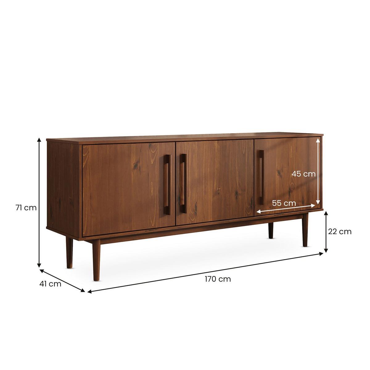 SIDEBOARD TECCA Kastanie - Kastanienfarben, Holz (170/71/41cm) - IDIMEX
