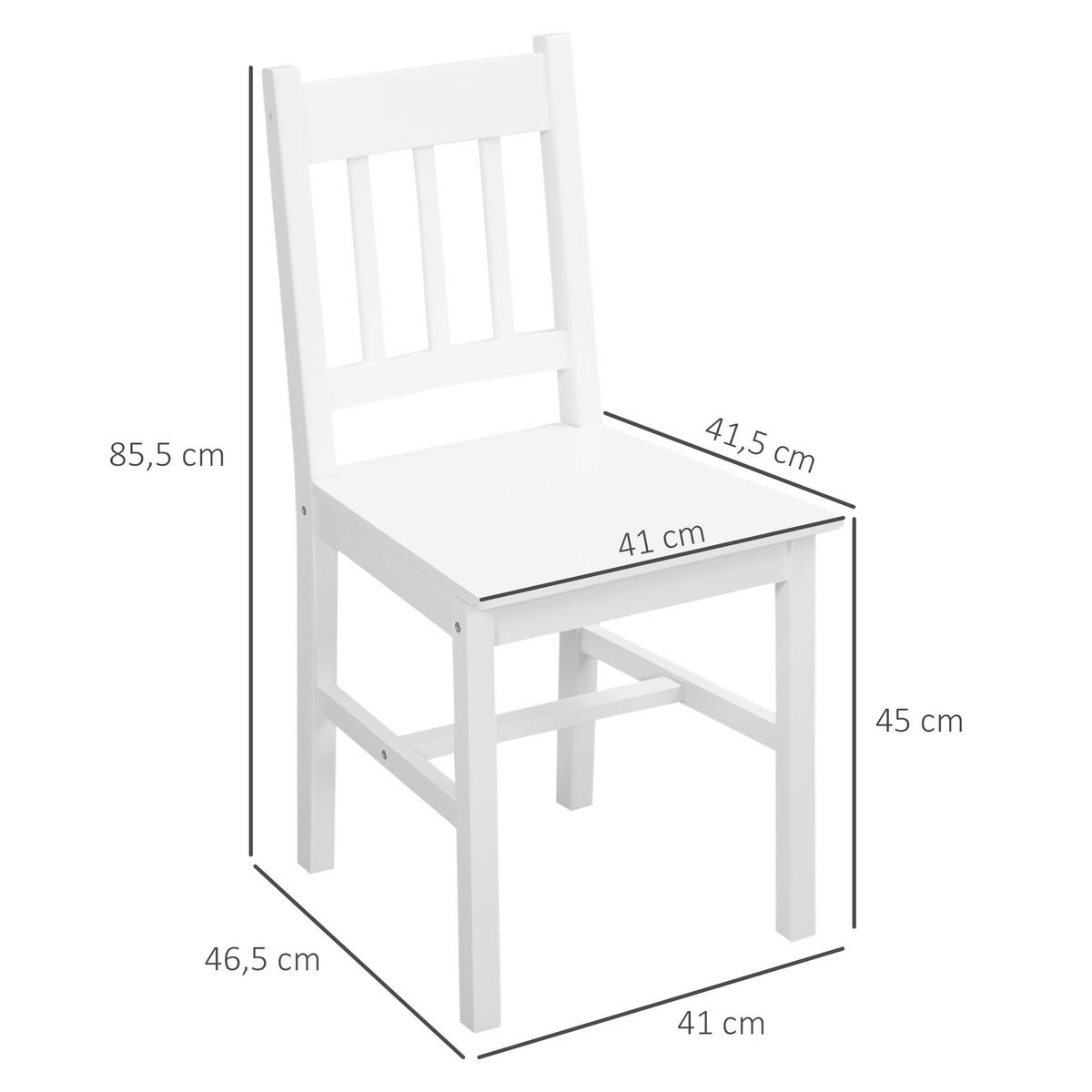 ESSZIMMERSTÜHLE, Kiefernholz, Weiß - Weiß, Holz (41/85.5/46.5cm) - HOMCOM