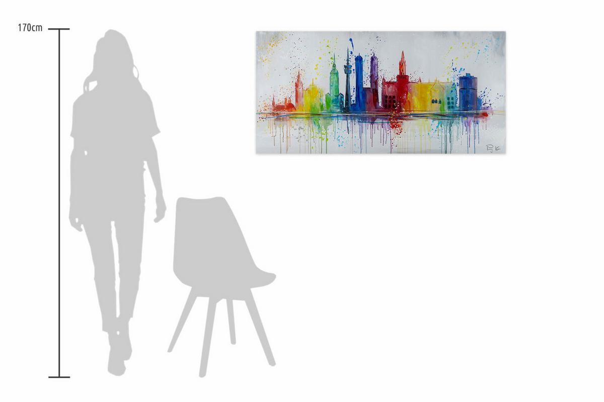ÖLGEMÄLDE 120/60 cm - Multicolor/Grau, Holz/Textil (120/60cm) - KUNSTLOFT