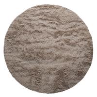 HOCHFLORTEPPICH, einfarbig, aus Polyester, Taupe, Ø 120 cm - Braun, Textil (120/120cm) - KADIMA DESIGN