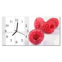 WANDUHR aus Glas 60x30 cm - Himbeeren - Rot, Glas (60/30/0.4cm) - TULUP