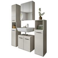 BADMÖBEL-SET Kaschmir 150 cm 4-teilig, Badezimmer Schränke mit viel Stauraum - Kaschmir/Schwarz, Glas/Holzwerkstoff (150/185/30cm) - Inn.Furn