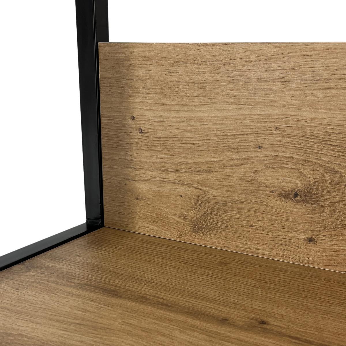 STANDREGAL Schwarz, Eiche Artisan 192/40/32 - Schwarz/Eiche Artisan, Holzwerkstoff (40/192/32cm) - RAUMHIRSCH FURNITURE