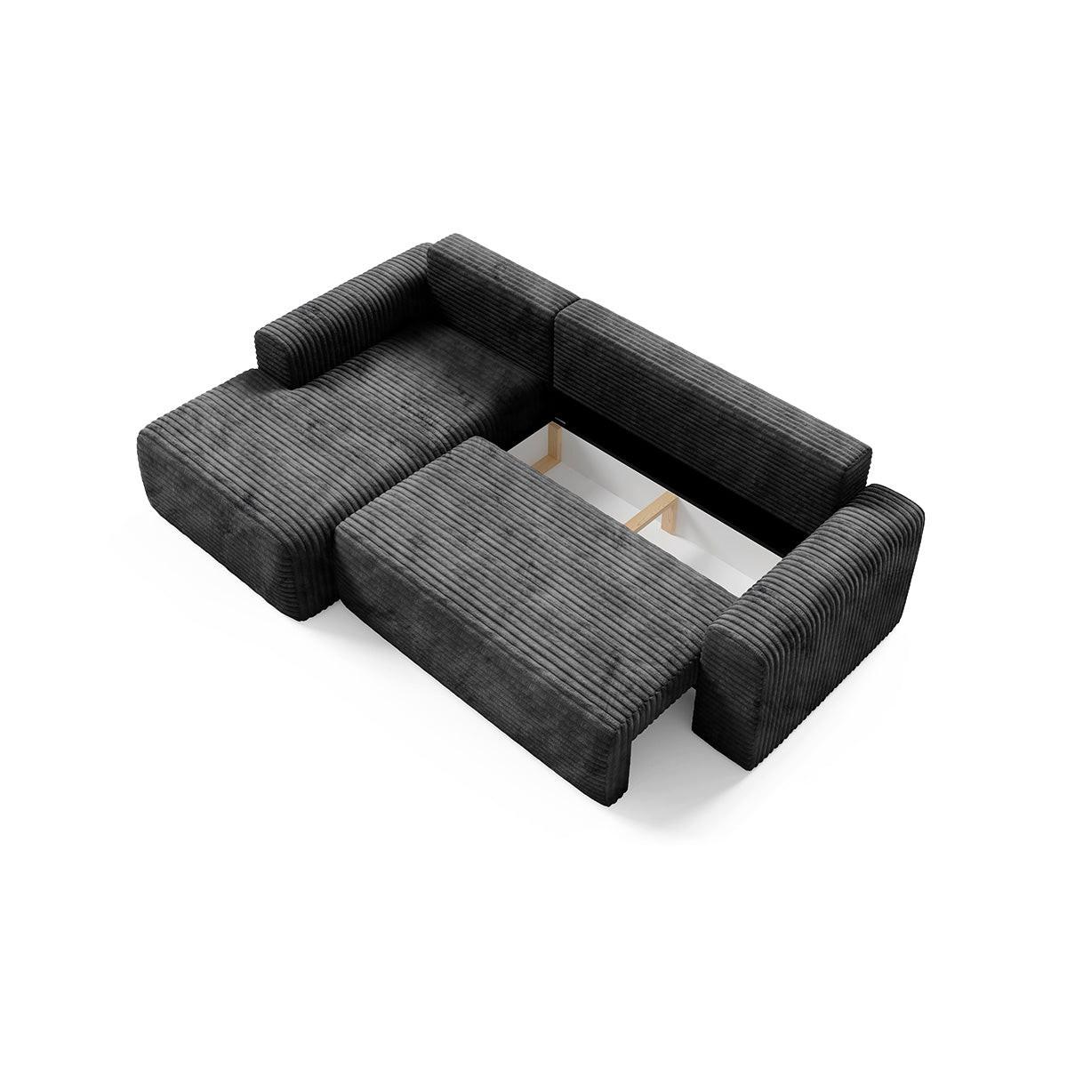 ECKSOFA Romeo 3 Sitzplätze Schwarz - Schwarz, Holz (268/163cm) - Petits-meubles