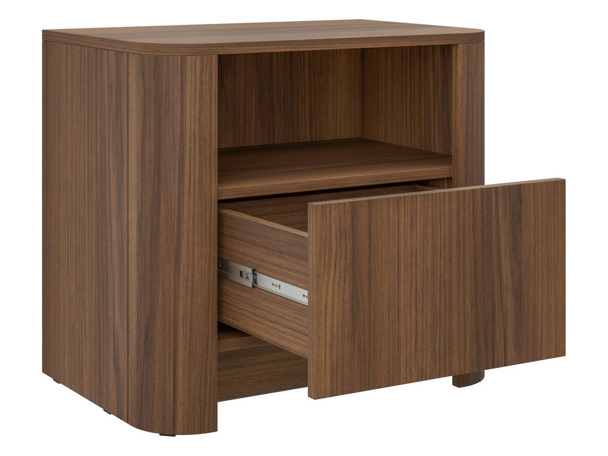 NACHTTISCH Bari S58 - Nussbaumfarben/Schwarz, Holzwerkstoff/Kunststoff (58/52/39cm) - MIRJAN24