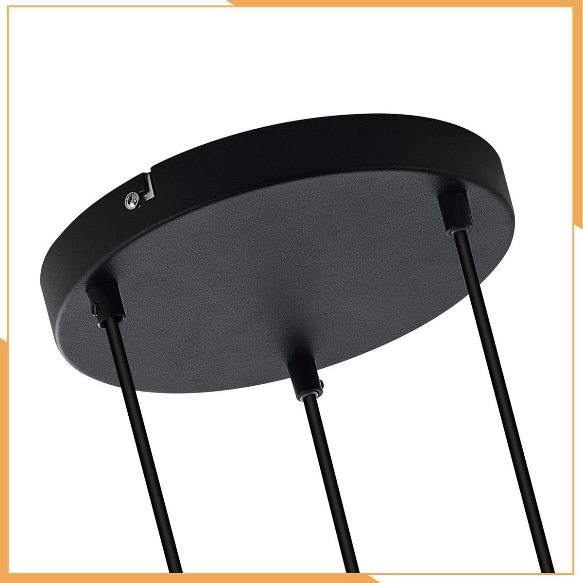 PENDELLEUCHTE Gabriella 26/26/195 cm - Schwarz, Metall (26/26/195cm) - ZMH