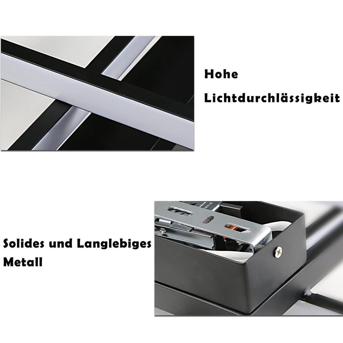 LED-DECKENLEUCHTE Caroline 100/70/8 cm - Schwarz, Metall (100/70/8cm) - ZMH