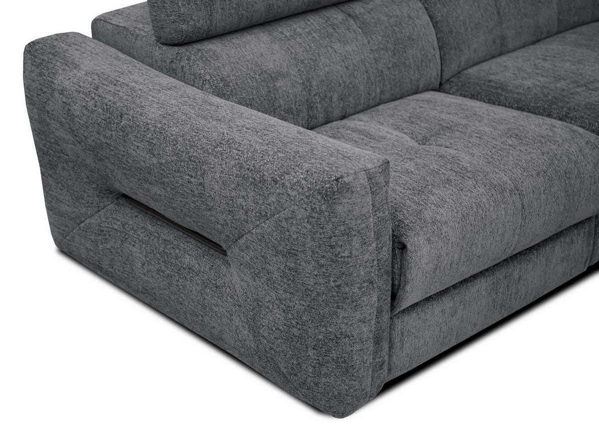 ECKSOFA CALVERA 5-Sitzer mit 1 Relaxfunktion, graphitfarben - Graphitfarben, Holzwerkstoff/Textil (297/239cm) - Wozimo
