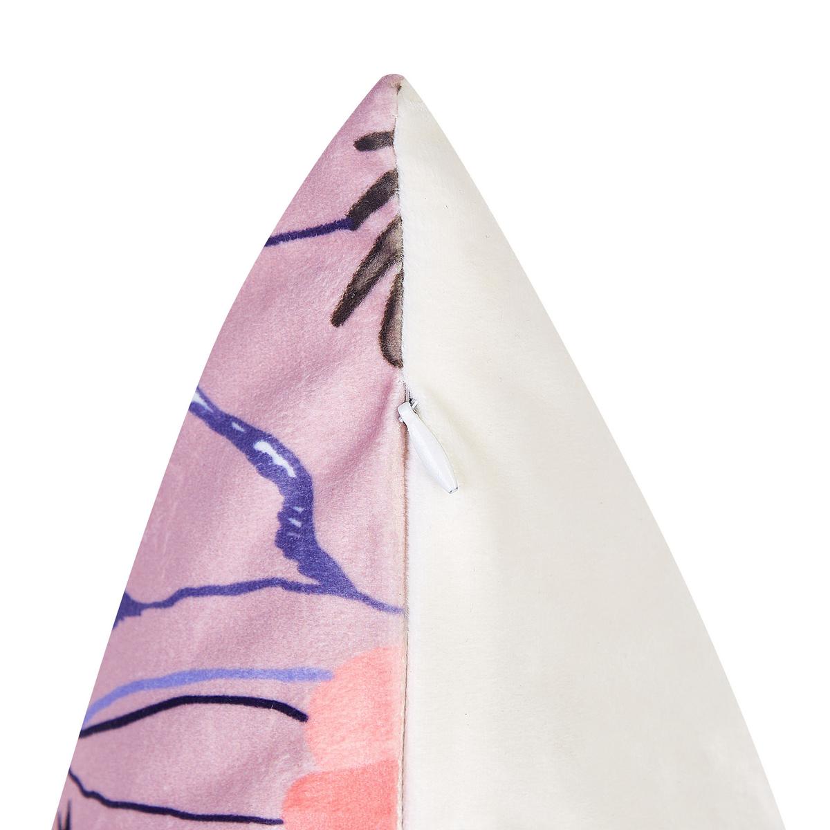 DEKOKISSEN 2er-Set Pastellrosa 45/45 cm Anemones - Pink, Textil (45/45cm) - Beliani