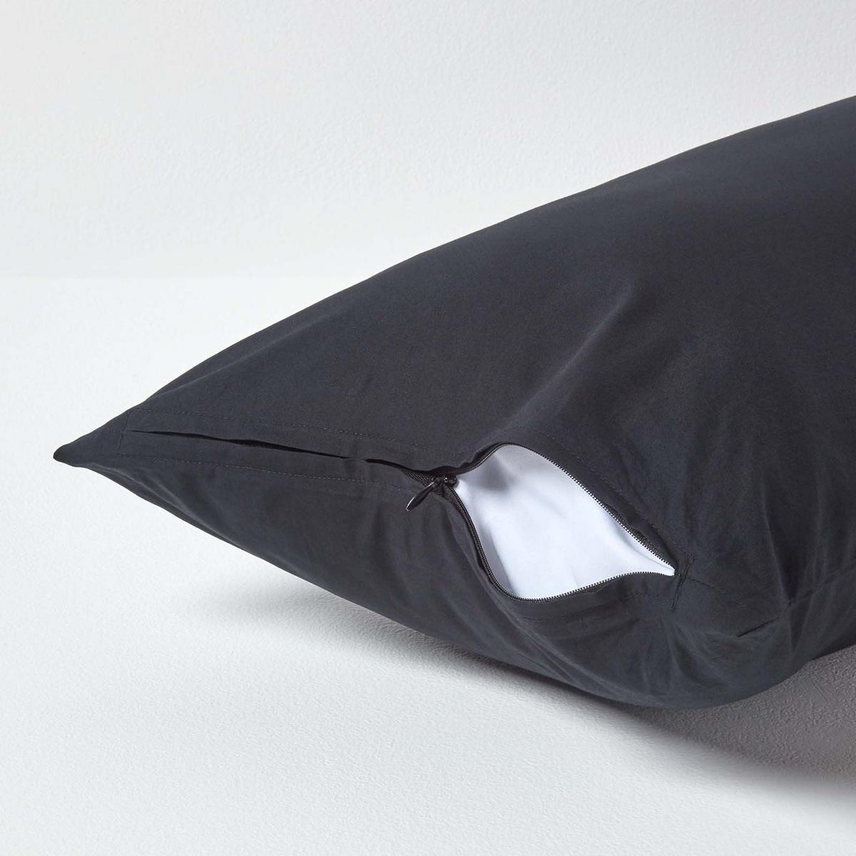 KISSENBEZUG Perkal, Ägyptische Baumwolle, Fadendichte 200 - Schwarz, Textil (40/80cm) - Homescapes