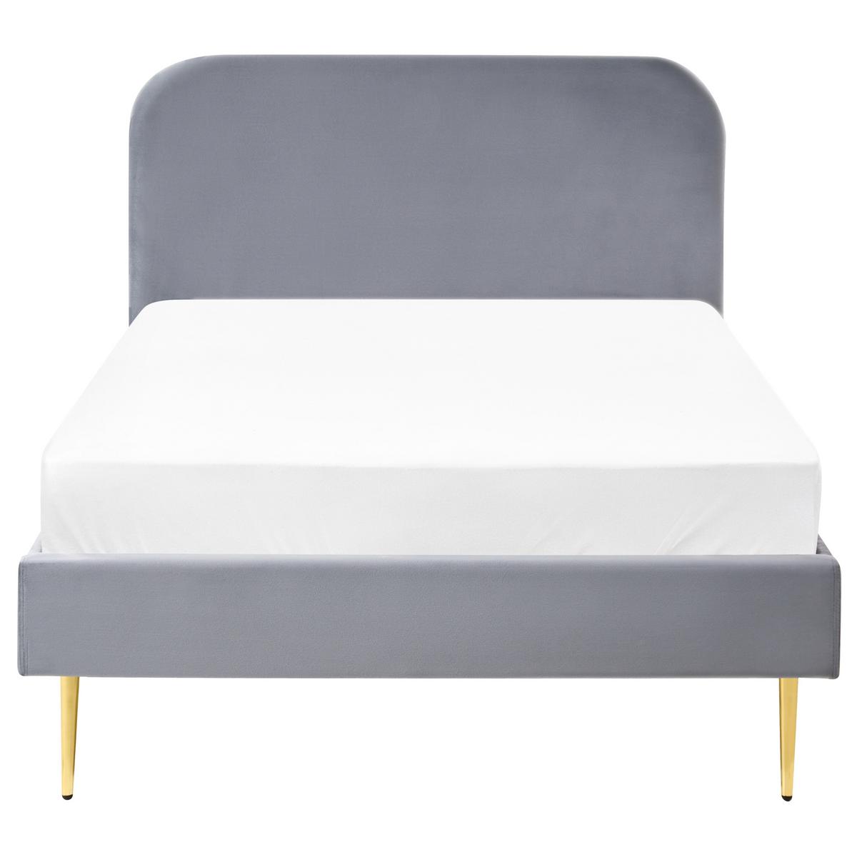 BETT mit Lattenrost 120/200 cm Samtstoff Grau Flayat - Grau, Textil (120/200cm) - Beliani
