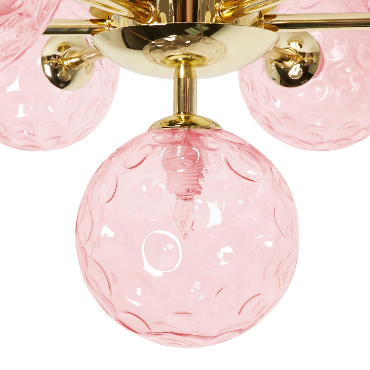 DECKENLAMPE Glas Rosa Anadyr - Dunkelbraun, Glas (52/52/28cm) - Beliani