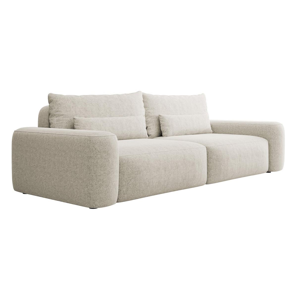 SCHLAFSOFA Carnos Creme Chenille - Creme/Schwarz, Kunststoff/Textil (257/82/105cm) - Selsey