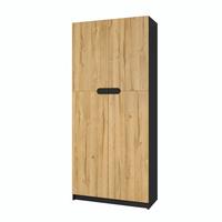 BÜROSCHRANK Logan Fronten in Eiche Natur - Eichefarben, Holzwerkstoff (82/184/37cm) - Vladon