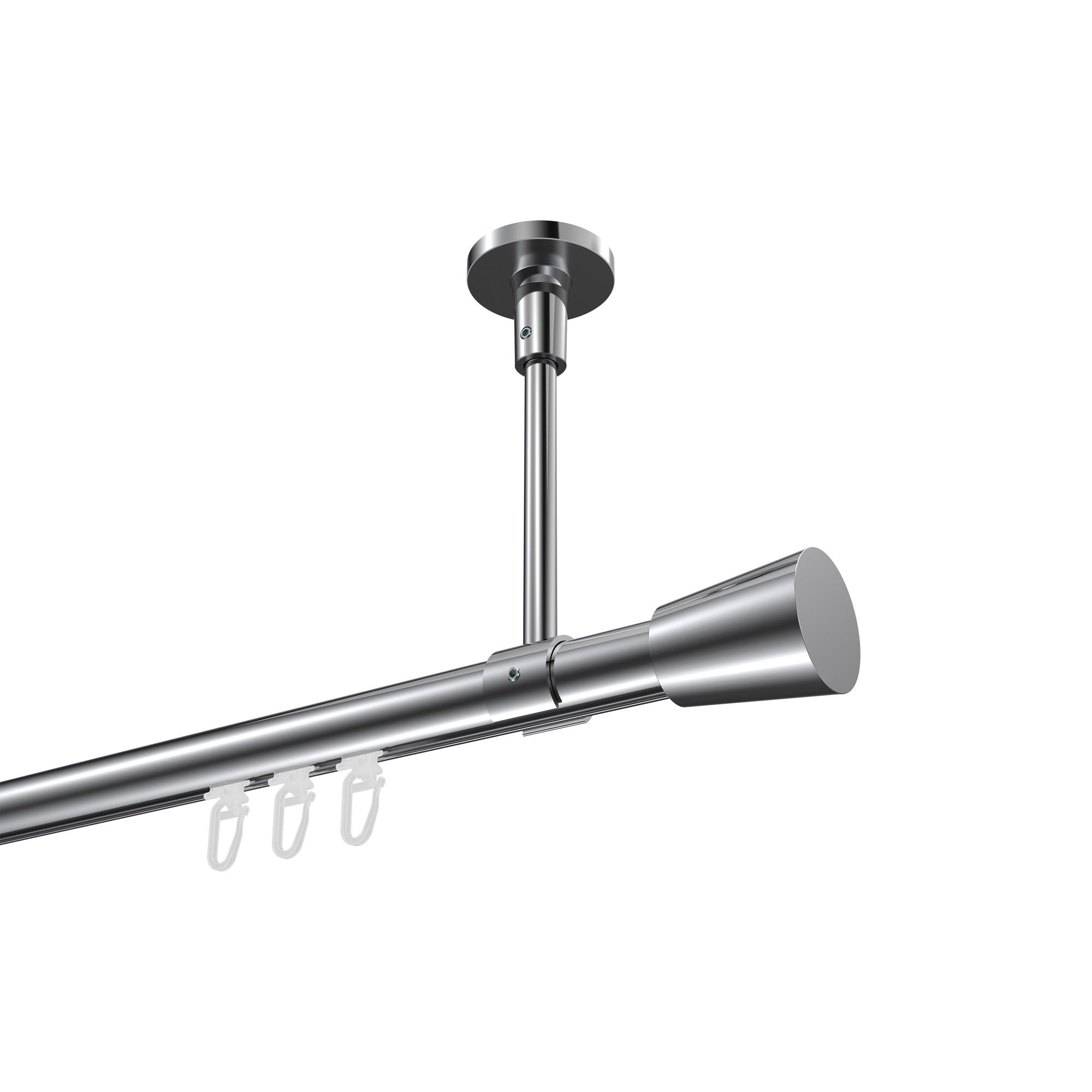 GARDINENSTANGE INNENLAUF Sonette Sitra 200 cm, 1-läufig, 20 mm Ø Chrom - Chromfarben, Metall (200cm) - INTERDECO