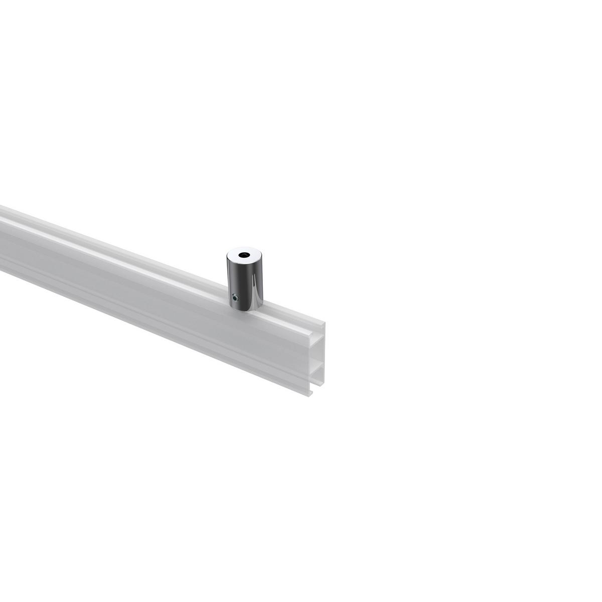 DECKENTRÄGER FÜR GARDINENSTANGEN INNENLAUF 20 mm Ø, Sonius 1-läufig, Chrom, Packung 2 Stück - Chromfarben, Metall (1.6/3/1.6cm) - INTERDECO
