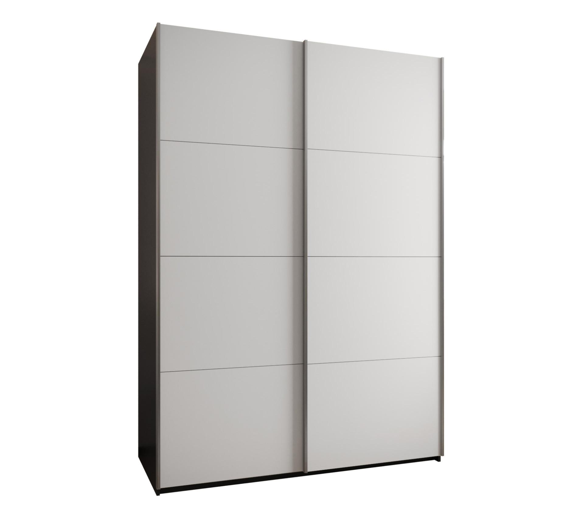 SCHWEBETÜRENSCHRANK 245,5/180/64 2-türig - Silberfarben/Schwarz, Holz/Metall (180/245/64cm) - Abiks Möbel